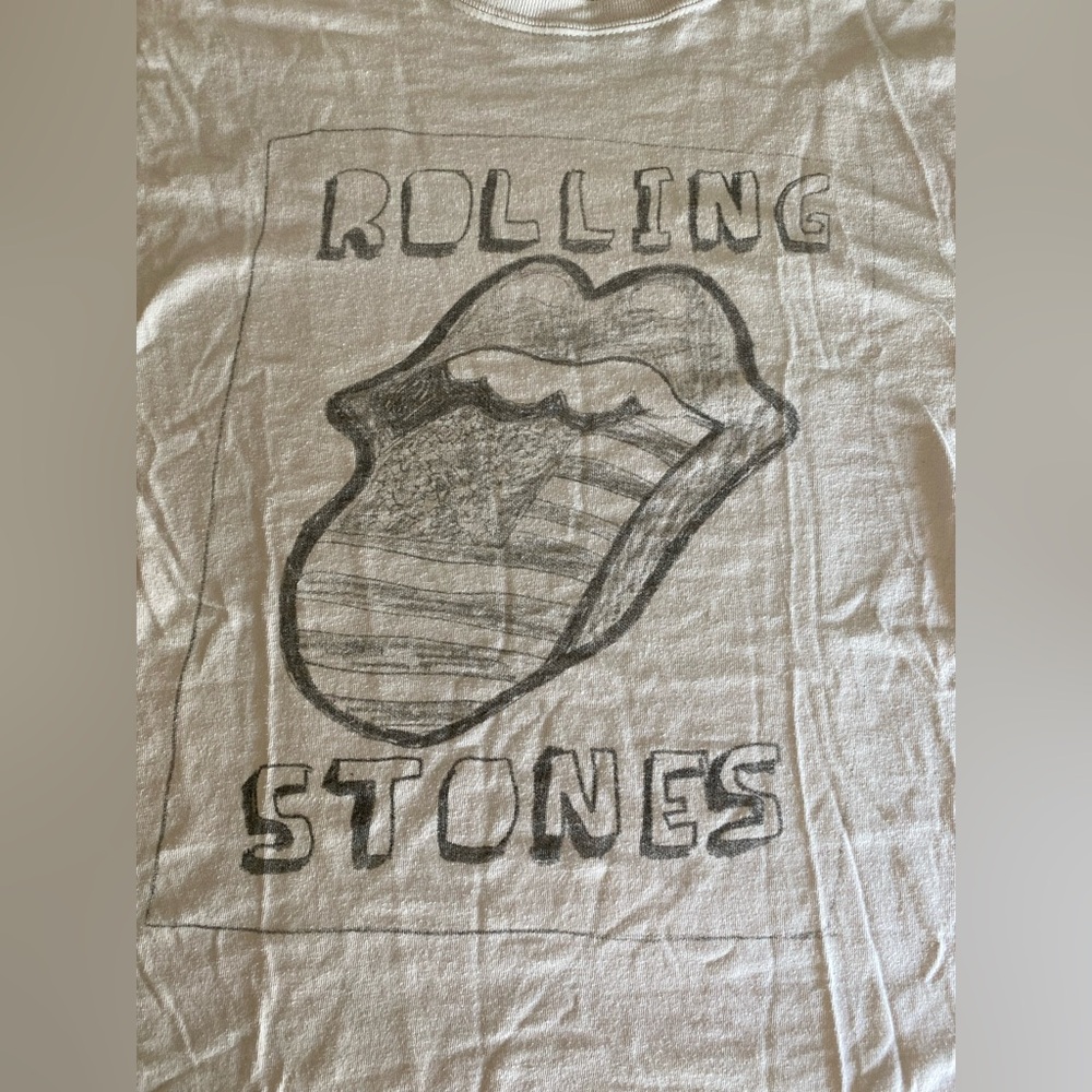 the Rolling Stones Band Tee with Faded Black Logo